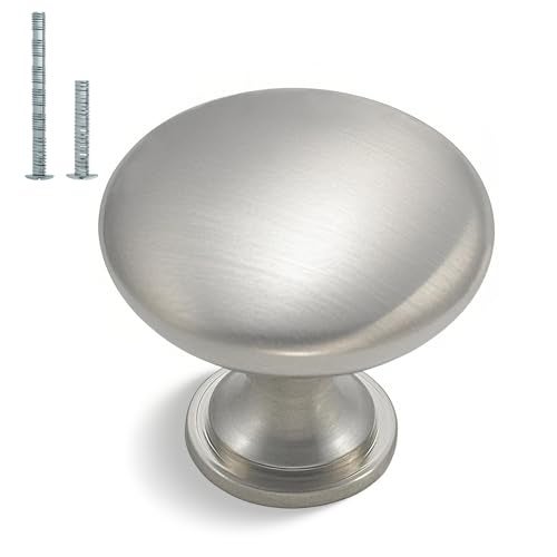 homdiy 30 Pack Cabinet Knobs Brushed Nickel Drawer Knobs Solid Zinc Alloy Kitchen Pulls HD6050SNB Cabinet Hardware for Dresser Drawers