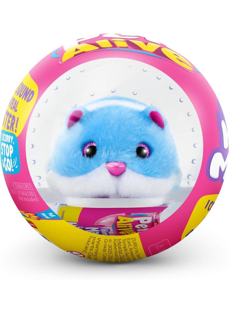 Pets Alive Hamstermania Series 1 Interactive Running Hamster Toy in Ball – Blue Electronic Pet for Kids - Image 2