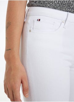 TOMMY HILFIGER Women's Th Flex Como High Rise Skinny Jeans -  Stretch cotton denim, White  - Image 5