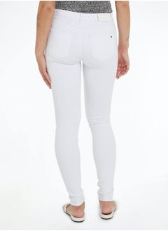 TOMMY HILFIGER Women's Th Flex Como High Rise Skinny Jeans -  Stretch cotton denim, White  - Image 3