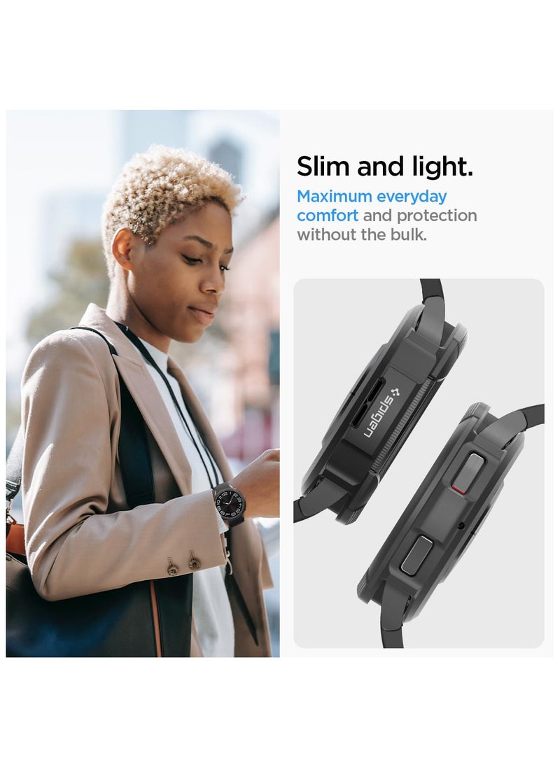 Spigen - ‎ Spigen Liquid Air Armor Case Designed for Samsung Galaxy Watch 6 Classic 47mm - 2023 Flexible Lightweight TPU Cover - Matte Black - Image 1