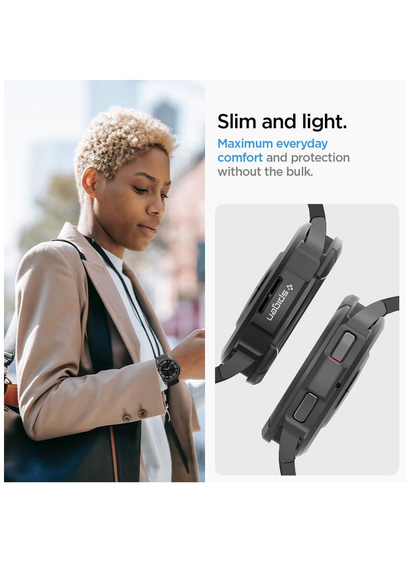 Spigen - ‎ Spigen Liquid Air Armor Case Designed for Samsung Galaxy Watch 6 Classic 47mm - 2023 Flexible Lightweight TPU Cover - Matte Black - Image 1