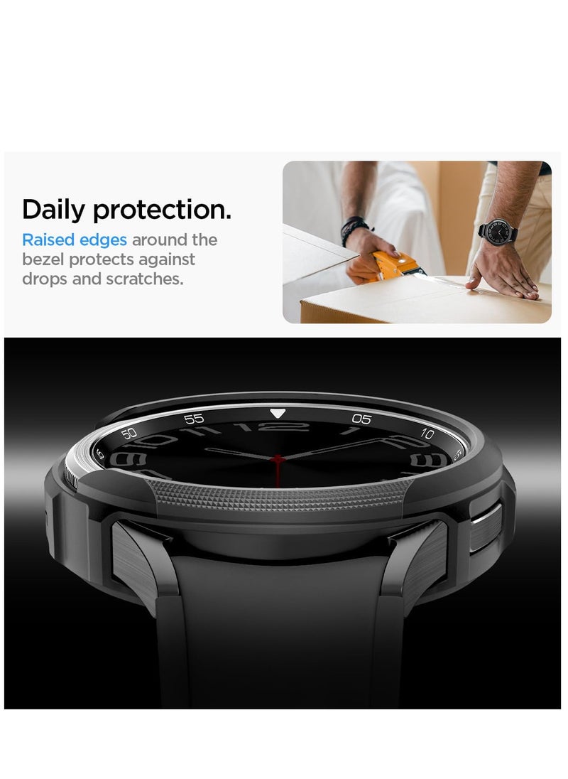 Spigen - ‎ Spigen Liquid Air Armor Case Designed for Samsung Galaxy Watch 6 Classic 47mm - 2023 Flexible Lightweight TPU Cover - Matte Black - Image 1