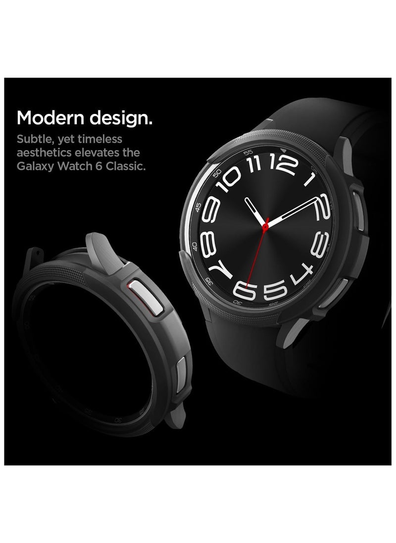 Spigen - ‎ Spigen Liquid Air Armor Case Designed for Samsung Galaxy Watch 6 Classic 47mm - 2023 Flexible Lightweight TPU Cover - Matte Black - Image 1