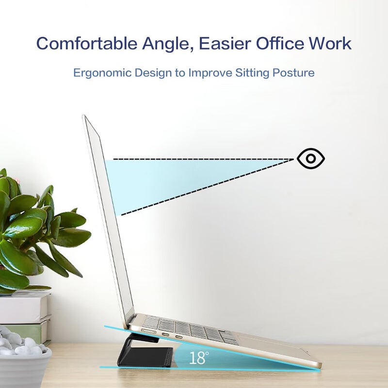 Psitek Portable Laptop Wedge Airflow Cooling Stand, Aluminium Laptops Feet Legs Improved Ergonomics, Stability, and Versatility - Compatible with MacBook and All Laptop, with Ruler - Image 2