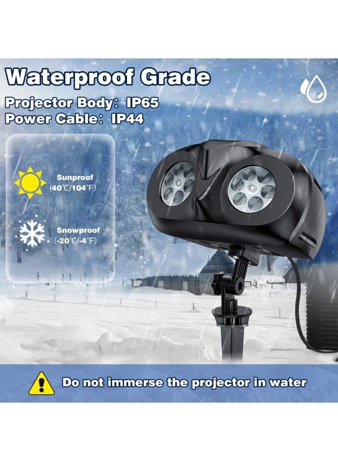 CCOVERY Snowflake Projector Lights Dual-Head Christmas Snowflake Light Projector HD Outdoor Indoor Festival Lighting Decoration with Remote, Timer and 16.4ft Cord - Image 4