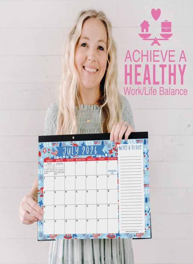 Hadley Designs Large Desk Calendar 2026-2027 - Monthly Teacher Desk Calendars 2026-2027 Desktop Calendar 2026, 18 Month 2026 Desktop Calendars, Cute Doodle Classroom Decor Teacher Must Haves - Image 5