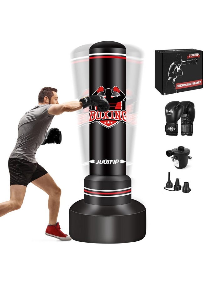 JUOIFIP Heavy Punching Bag with Stand Adults Teens,70" Free Standing Boxing Bags,Kickboxing Training Equipment Bags for Men Training Thai Fitness Karate  - Image 1