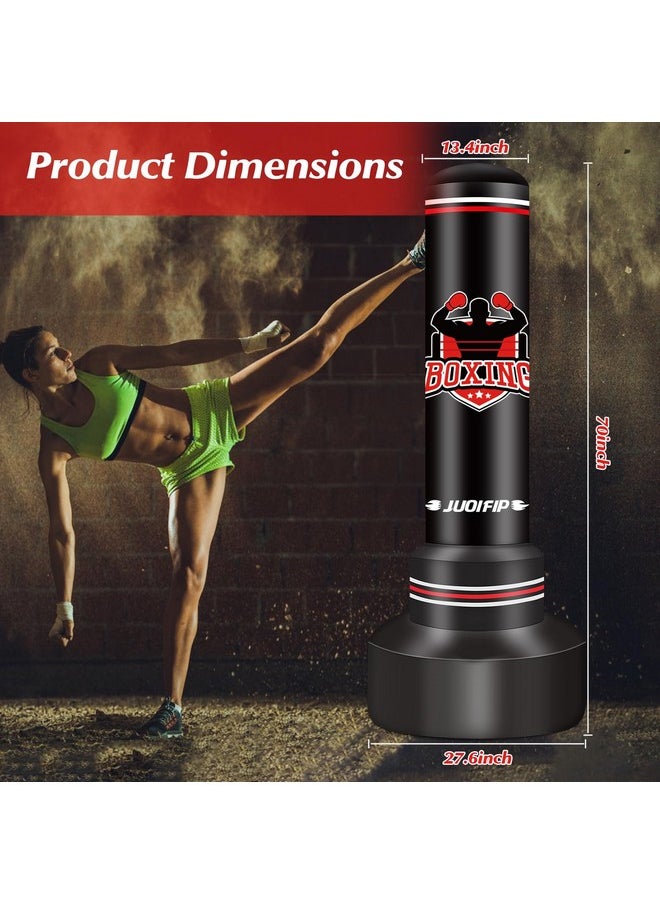 JUOIFIP Heavy Punching Bag with Stand Adults Teens,70" Free Standing Boxing Bags,Kickboxing Training Equipment Bags for Men Training Thai Fitness Karate  - Image 5