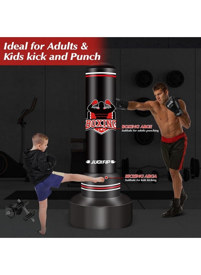 JUOIFIP Heavy Punching Bag with Stand Adults Teens,70" Free Standing Boxing Bags,Kickboxing Training Equipment Bags for Men Training Thai Fitness Karate  - Image 3