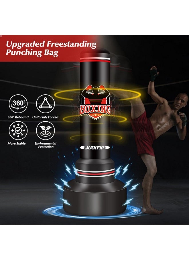 JUOIFIP Heavy Punching Bag with Stand Adults Teens,70" Free Standing Boxing Bags,Kickboxing Training Equipment Bags for Men Training Thai Fitness Karate  - Image 2