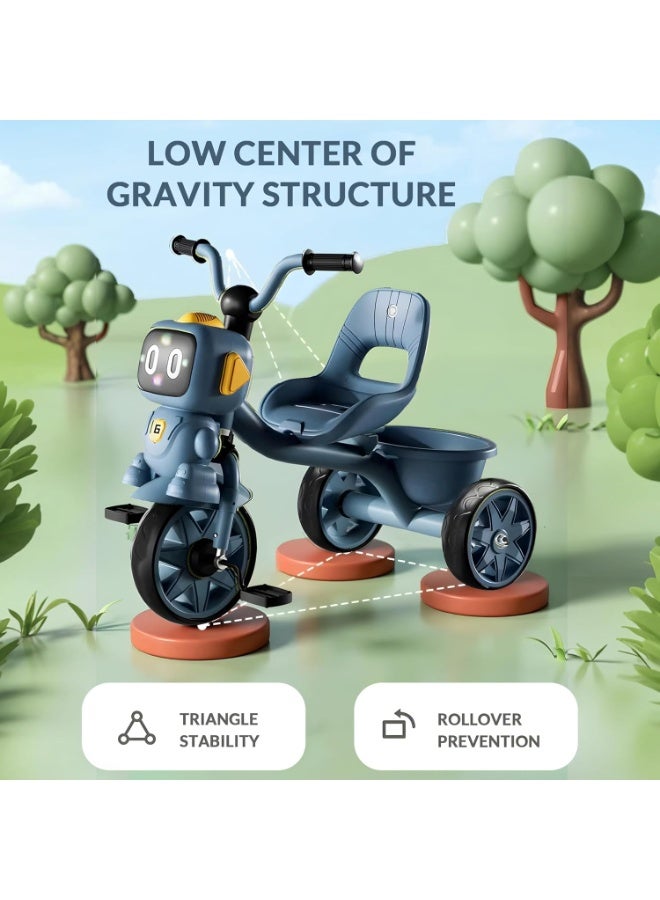 DubaiGallery Toddler Toys Tricycle for Kids 2-5 Years - Balance Bike with Light & Music, Strong Steel Frame, Kids Tricycle with 3 Wheels & Back Storage Basket - Perfect Ride-On Toy for Boys & Girls - Image 5