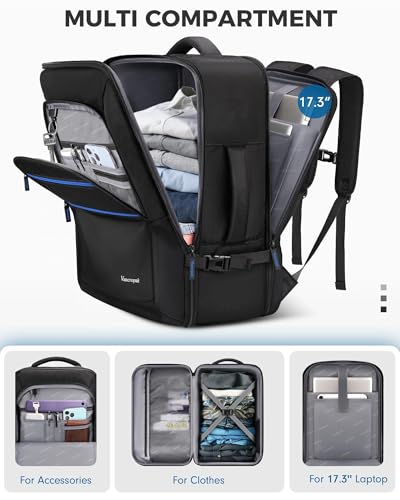 Vancropak Spirit Airlines Personal Item Bag 18x14x8 Backpack, TSA Approved Underseat Travel Backpack with Shoe Compartment Removable for Men & Women, Lightweight Luggage Bag Fit 17.3 inch Laptop - Image 3
