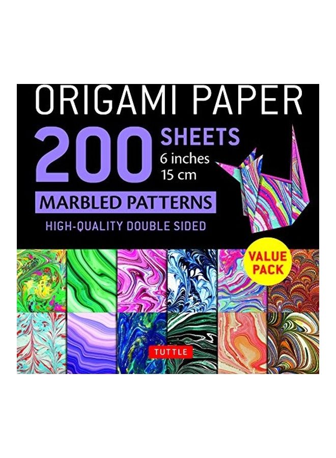 Origami Paper 200 Sheets Marbled Patterns 6" (15 Cm): Tuttle Origami Paper: High-Quality Double Sided Origami Sheets Printed With 12 Different Pattern - Image 1