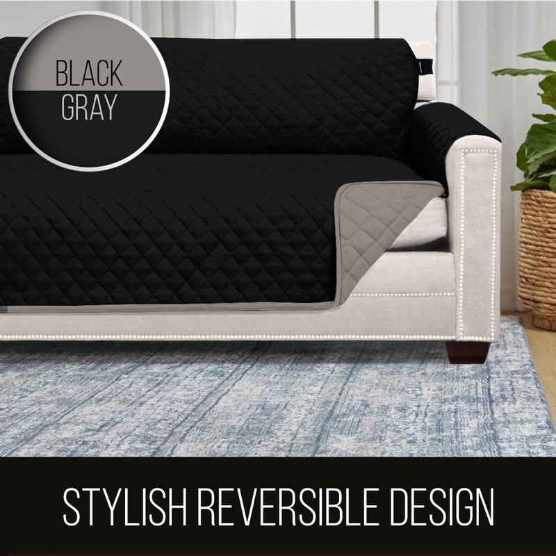 Sofa Shield The Original SOFA SHIELD Reversible Furniture Protector, Features Elastic Strap (Loveseat: Black/Gray) by Sofa Shield - Image 5