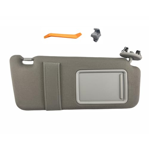 GlymXia Sun Visor Pair Compatible with 2007-2011 Toyota Camry (Driver & Passenger Side) Sunvisor Replacement with Clips and Manual, Illuminated with Light (Color Gray) - Image 1