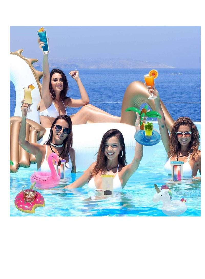 واي آند دي Inflatable Swim Floats Cup Holder Set DELFINO Summer Pool Lesser Coasters Floating Water For Children and Swimming Enthusiasts Bath Shower Toys 18 pcs/Set - Image 5