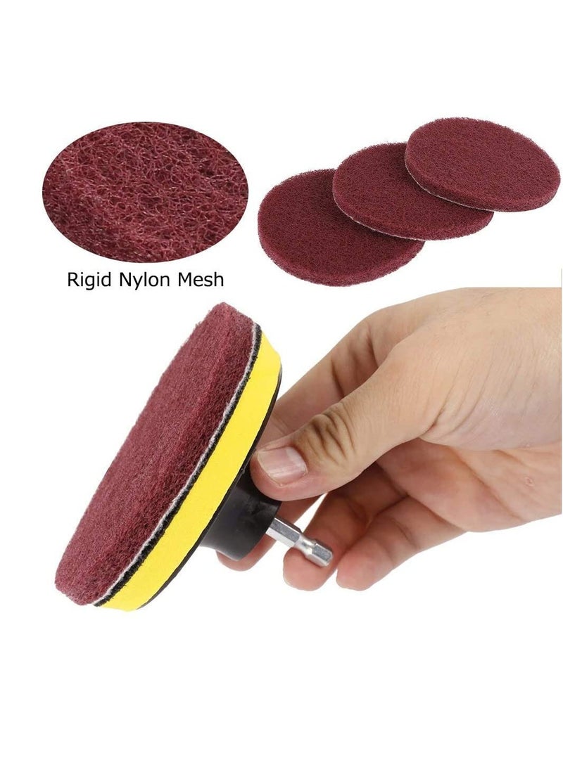Excefore Car's Drill Clean Brush Scrub Pads Kit Power Scouring Pad - Set of 13 Pieces - Image 4