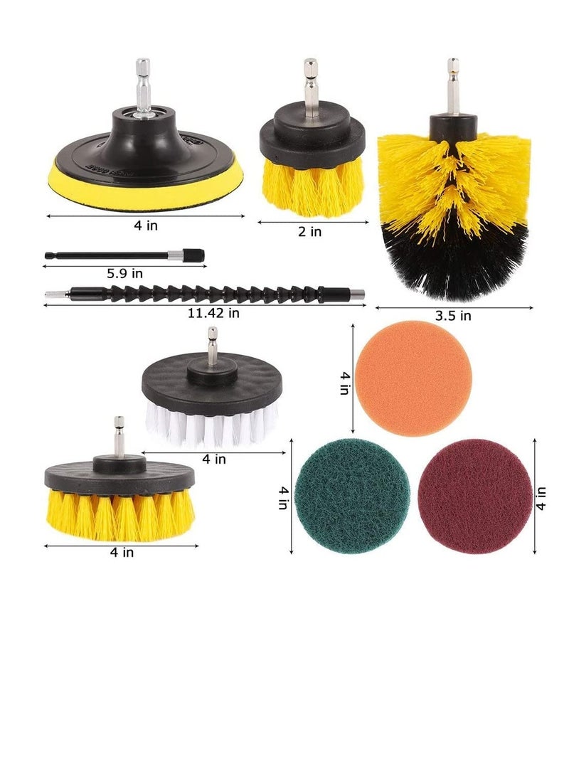 Excefore Car's Drill Clean Brush Scrub Pads Kit Power Scouring Pad - Set of 13 Pieces - Image 5