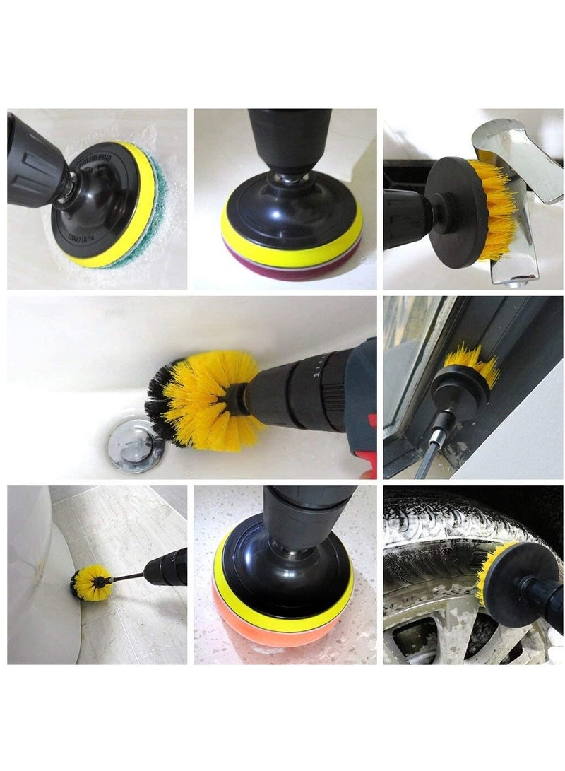 Excefore Car's Drill Clean Brush Scrub Pads Kit Power Scouring Pad - Set of 13 Pieces - Image 3
