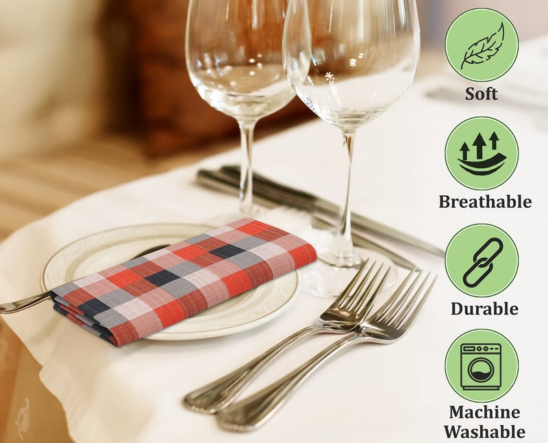 Ruvanti Cloth Napkins Set of 12 Cotton 100%, 18x18 Inches Napkins Cloth Washable, Soft, Absorbent, Cotton Napkin for Parties, Christmas, Thanksgiving, Weddings, Dinner NapkinsCloth - Playbox - Image 4