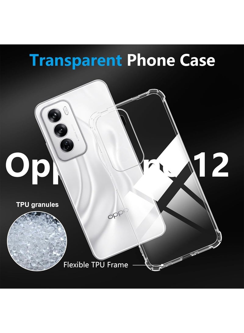 Wtech Oppo Reno12 5G 2024 TPU Bumper Corners With Hard PC Case Cover - Clear - Image 2