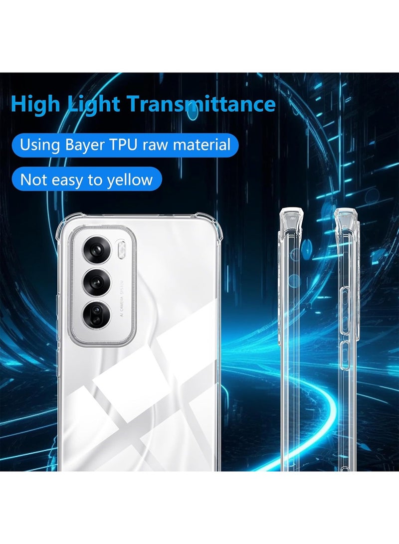 Wtech Oppo Reno12 5G 2024 TPU Bumper Corners With Hard PC Case Cover - Clear - Image 3