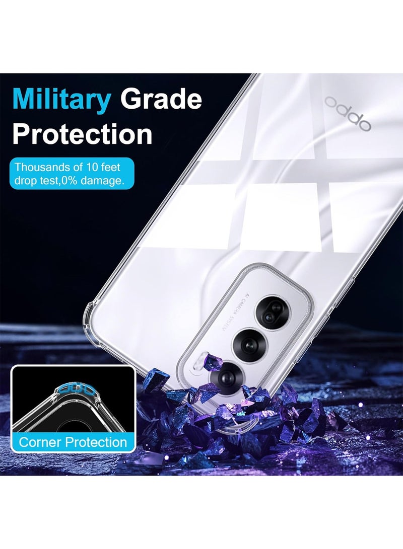 Wtech Oppo Reno12 5G 2024 TPU Bumper Corners With Hard PC Case Cover - Clear - Image 4