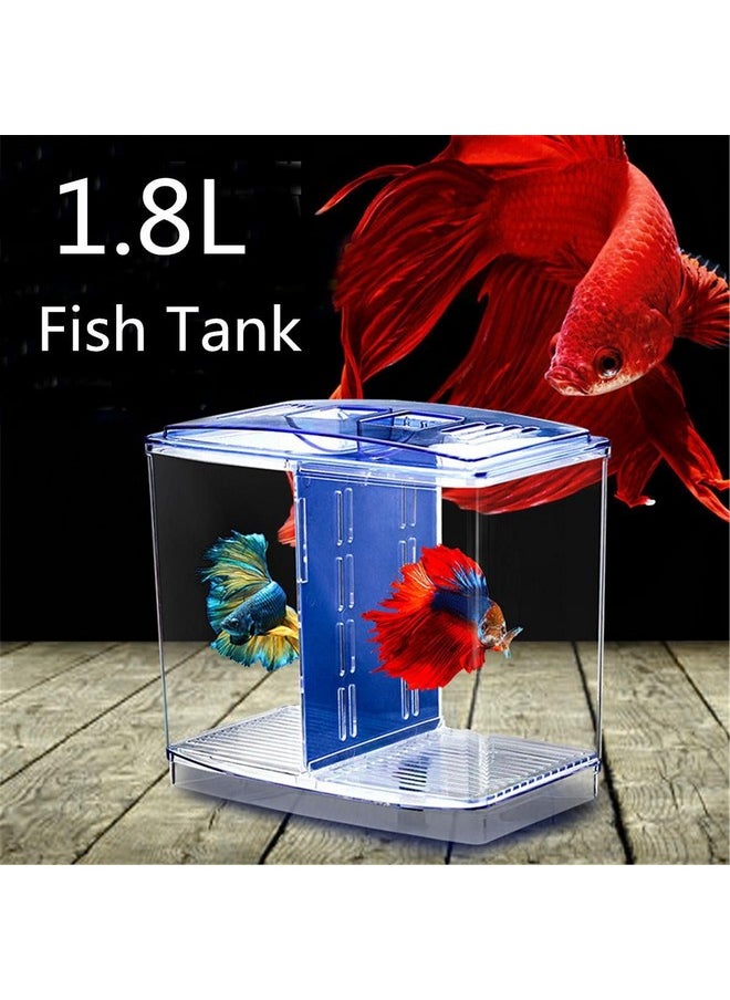 VAYINATO VAYINATO® Betta Fish Tank Home Aquarium, 20cm x 15cm x 9cm - Small Mini Fish Tank with 2 Compartments - Aquaponic Desktop Tank Goldfish & Betta Fish (Multi Color) by Petzlifeworld  - Image 2