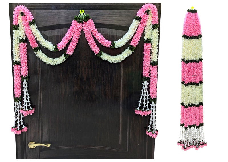 afarza Garland Toran for Door Hanging Decoration Bandarwal Handmade Festival Wedding Backdrop Haldi Mehndi Home Decor 4 Pieces - Image 1