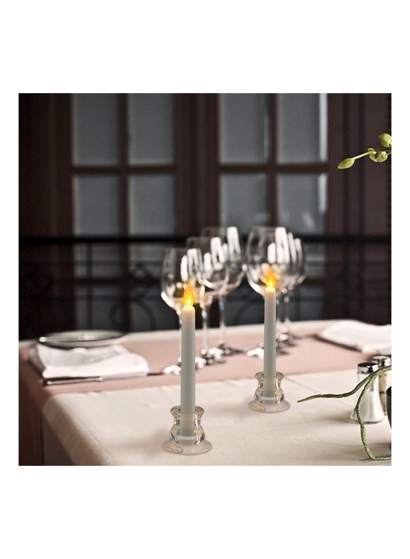 KASTWAVE 2Pcs Clear Glass Candle Holders for Taper Candles, Candlestick Wedding Table Window Holiday Restaurant Decorations - Image 5