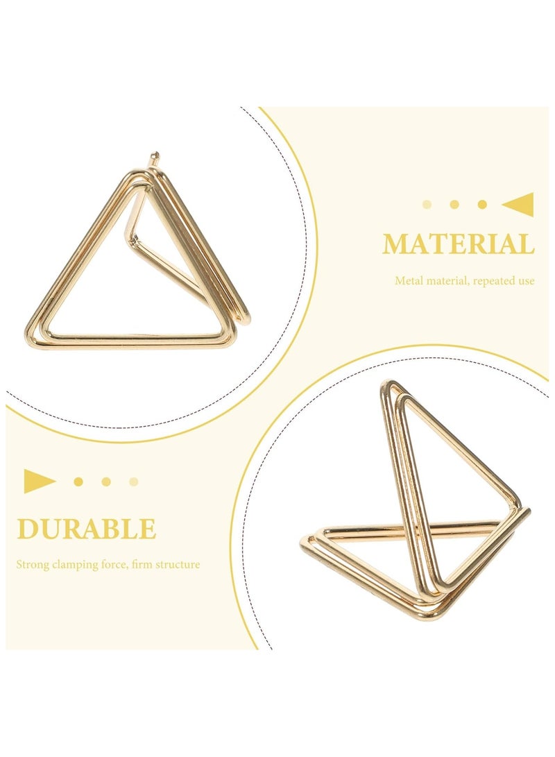 YelaJoy 24Pcs Double-Layer Triangle Paper Clips, Creative Gold Paperclip Holder for Office Decor, Wedding Invitations, and Special Projects, 0.98 Inch, Aluminum Alloy, Paper Clips Assorted Sizes  - Image 2