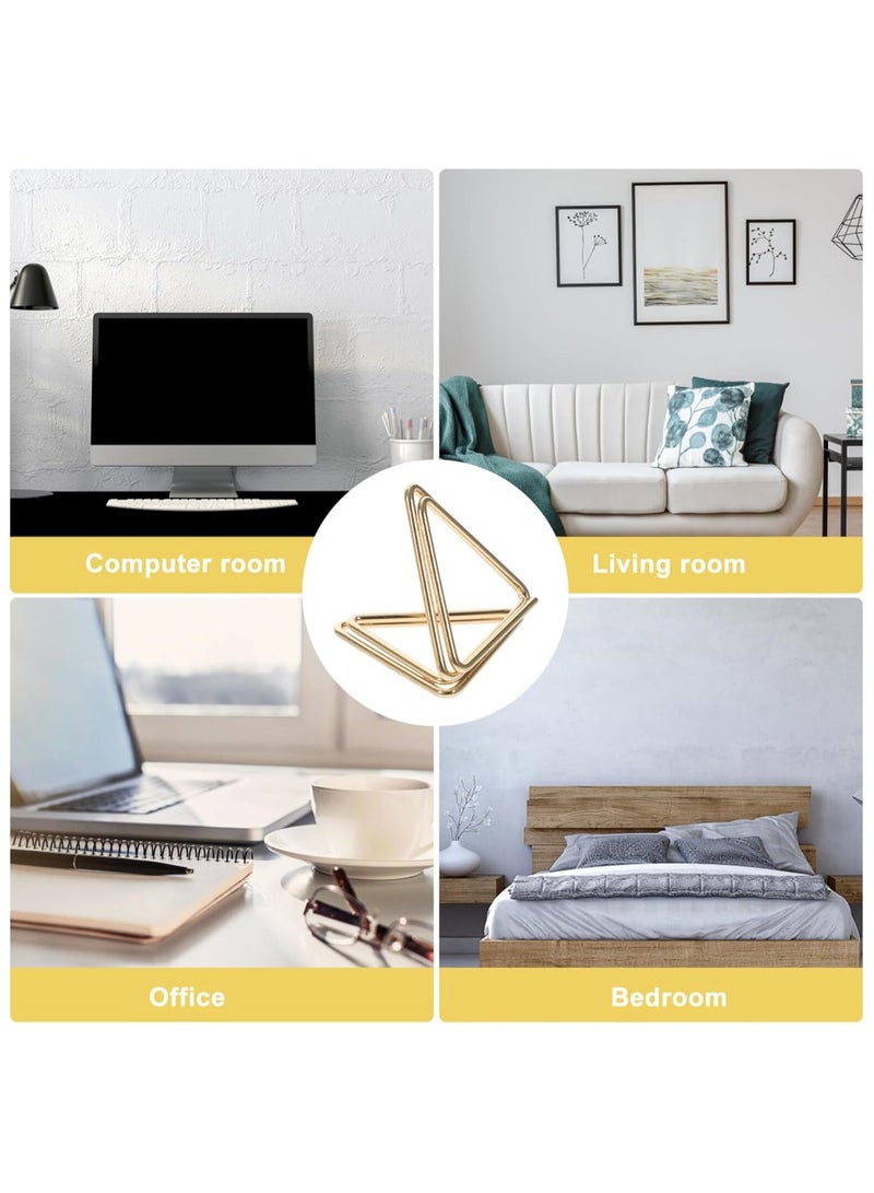 YelaJoy 24Pcs Double-Layer Triangle Paper Clips, Creative Gold Paperclip Holder for Office Decor, Wedding Invitations, and Special Projects, 0.98 Inch, Aluminum Alloy, Paper Clips Assorted Sizes  - Image 5