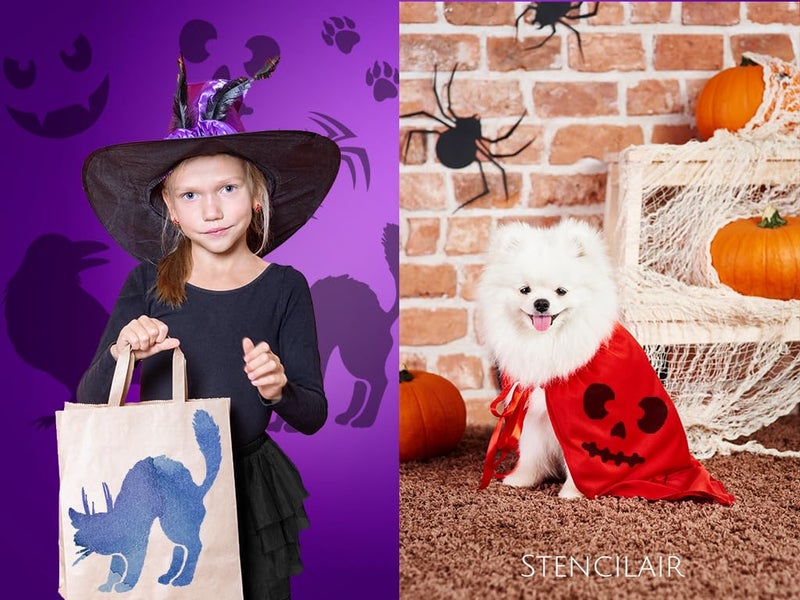 Lionx Stencils Happy Halloween 8-Pack Set: DIY Halloween Crafts, Reusable Large Stencils for Pumpkins, Walls, and Wood Painting - Halloween Skeleton, Wall Art, and Decals for Ultimate Spooky Decor  - Image 4