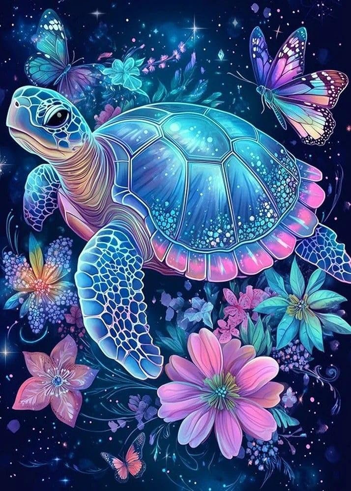 Ycydilirab Sea Turtle 5D Diamond Art for Adults-Diamond Painting for Adults,Sea Turtle Gem Art for Adult Perfect for Relaxation and Home Wall Decor 12x16inch - Image 1