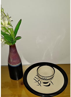 Caffeine Caffeine Ceramic Handmade Black Imperial Dinner Set of 4 [ 2 Dinner Plate, 2 katori Bowl ]  - Image 3