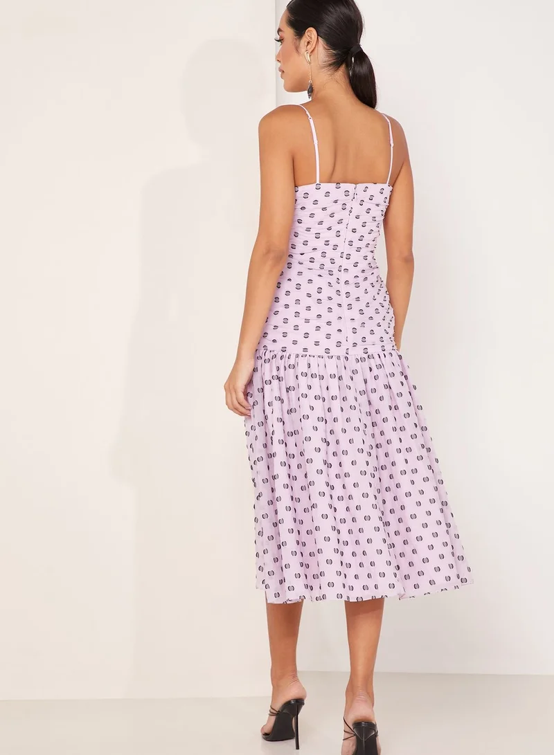 Keepsake Call Me Polka Dot Bandeau Dress