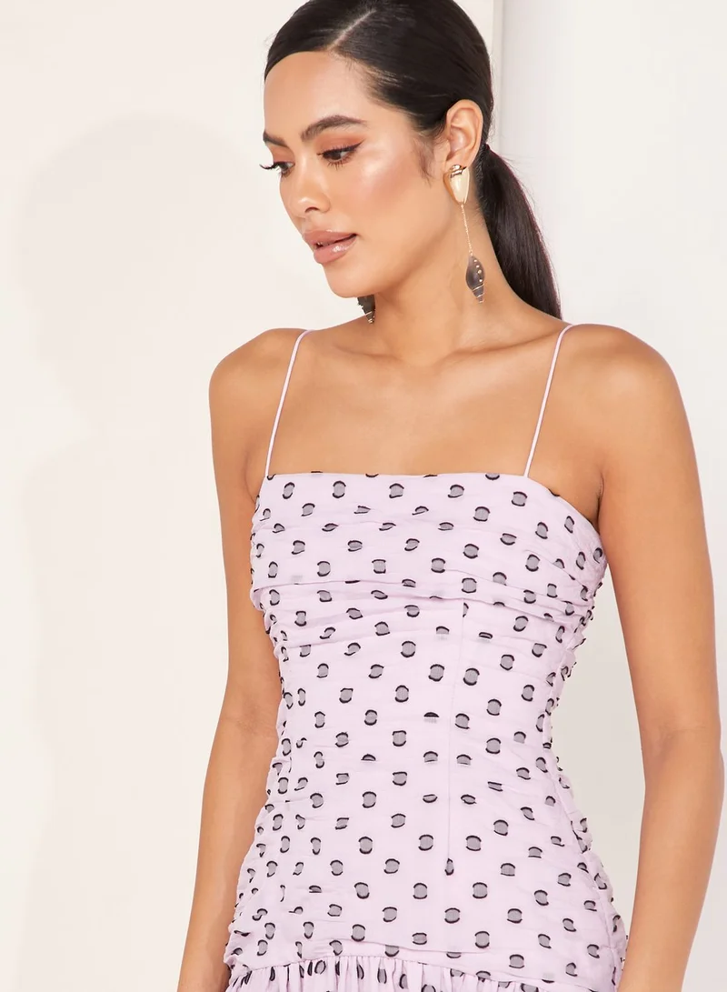 Keepsake Call Me Polka Dot Bandeau Dress