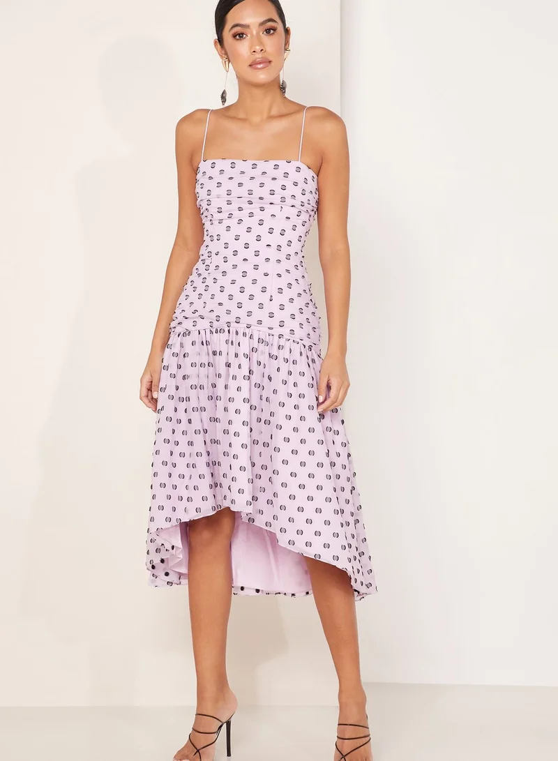 Keepsake Call Me Polka Dot Bandeau Dress