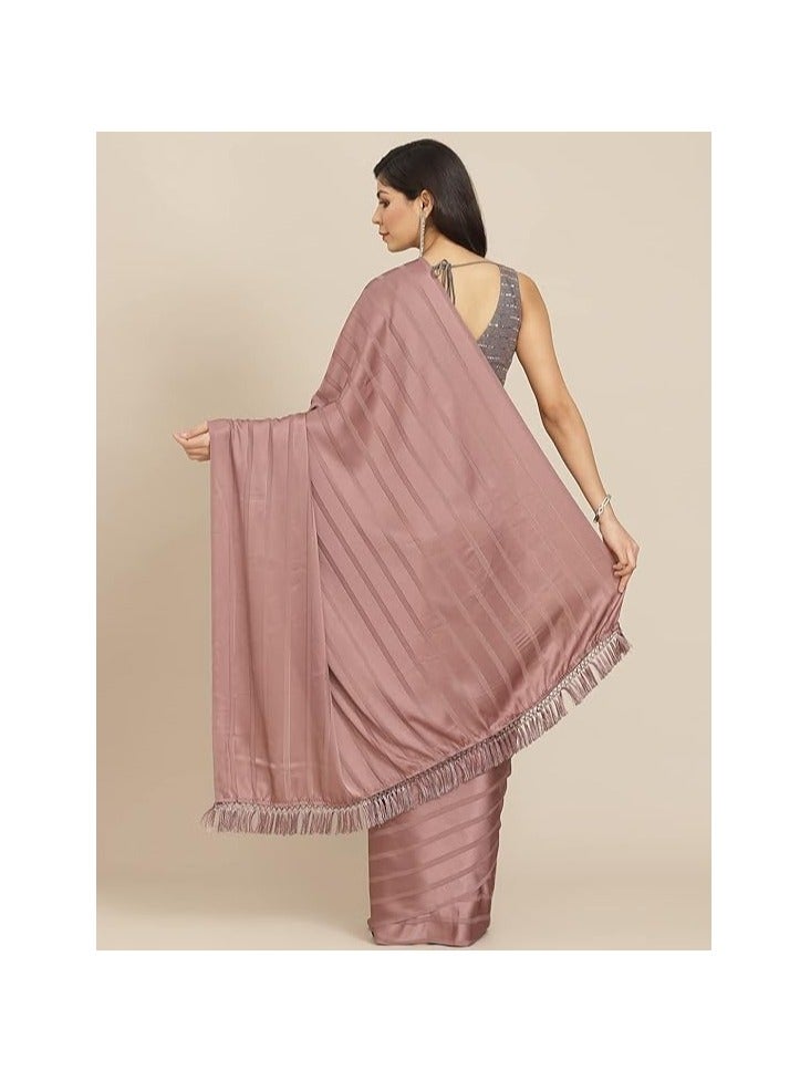 Accessorize Kingdom Elegant Women's Satin Sarees  - Image 4