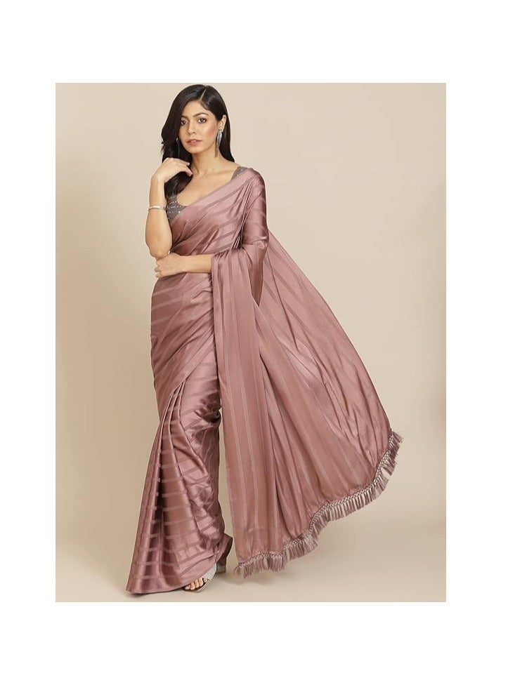 Accessorize Kingdom Elegant Women's Satin Sarees  - Image 3