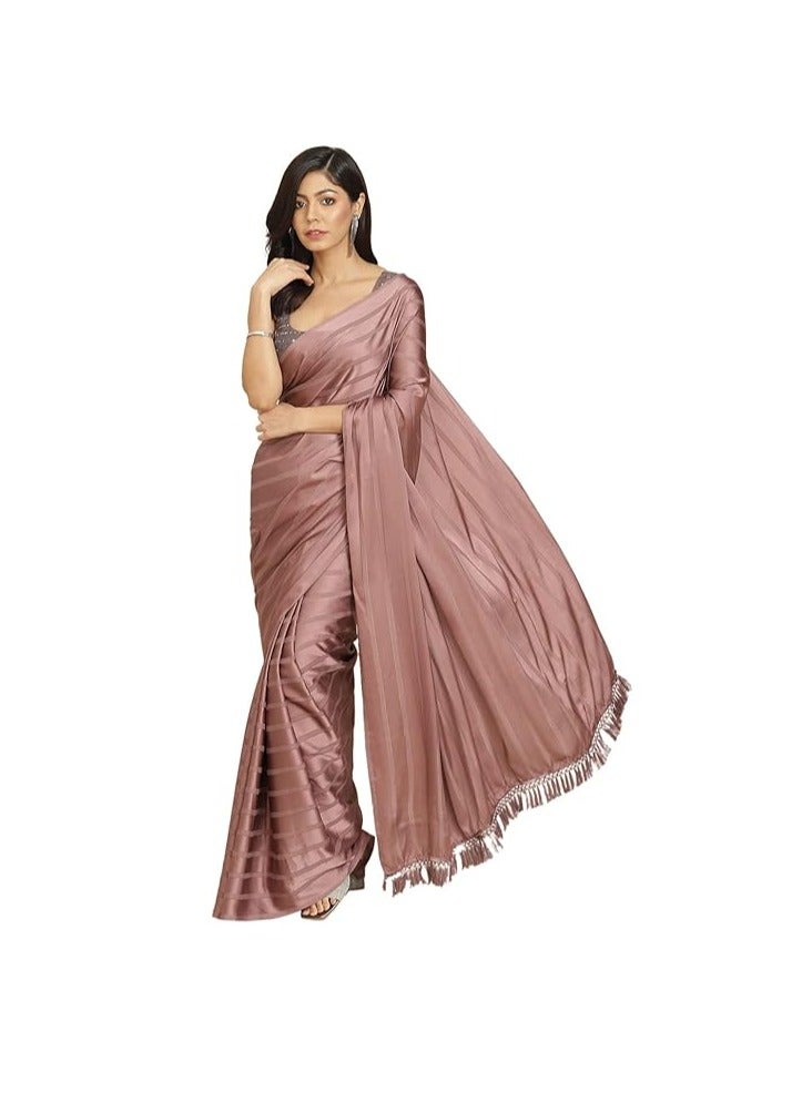 Accessorize Kingdom Elegant Women's Satin Sarees  - Image 1