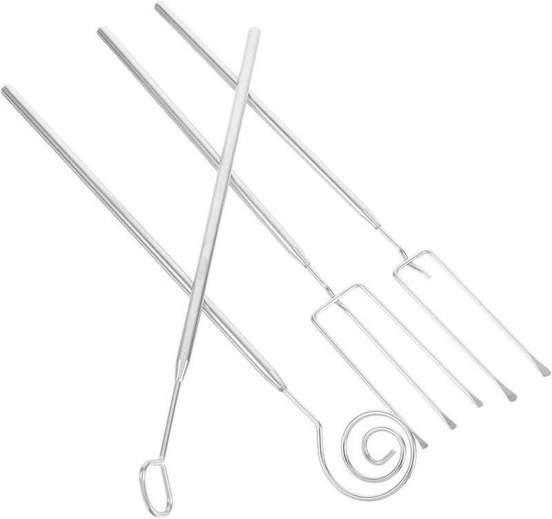 Gulf mainstream practical design Homoyoyo 4pcs Stainless Steel Chocolate Dipping Forks Set Two-prong, Spiral, Three-prong, and Pyramid Shapes for Fondue, Candy Making, and Cheese Serving in Indoor Kitchen Gulf approved global quality - Image 1