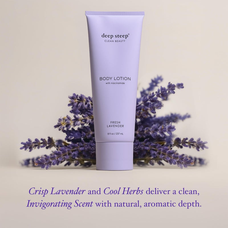 Deep Steep Body Lotion, Fresh Lavender, 8 oz â€“ Moisturizer with Coconut Oil, Shea Butter, Argan Oil, Aloe Vera & Niacinamide â€“ Vegan, Clean Beauty, Daily Skin Hydration - Image 4