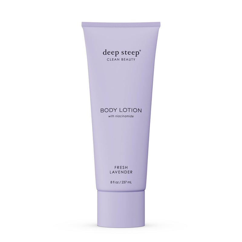 Deep Steep Body Lotion, Fresh Lavender, 8 oz â€“ Moisturizer with Coconut Oil, Shea Butter, Argan Oil, Aloe Vera & Niacinamide â€“ Vegan, Clean Beauty, Daily Skin Hydration - Image 1