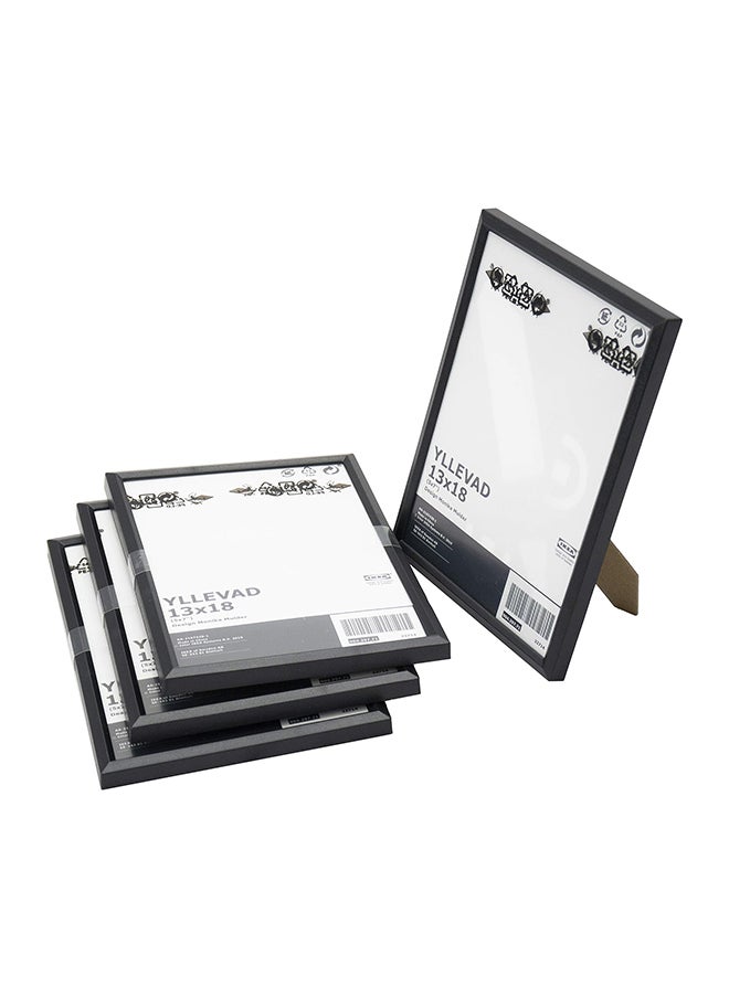 أيكيا إطارات الصور الأساسية من Ikea Yllevad Black 13X18 سم (5X7) بلاستيك وورق مقوى - مجموعة من 4 قطع 