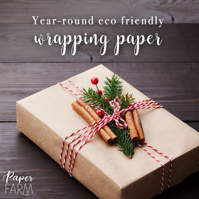 Paper Farm Eco Kraft Wrapping Paper Roll (Jumbo) | Biodegradable Recycled Material | Made in the USA | Multi-use: Natural Wrapping Paper, Table Runner, Moving, Packing & Shipping | 30â€ x 1200â€ (100ft) - Image 3