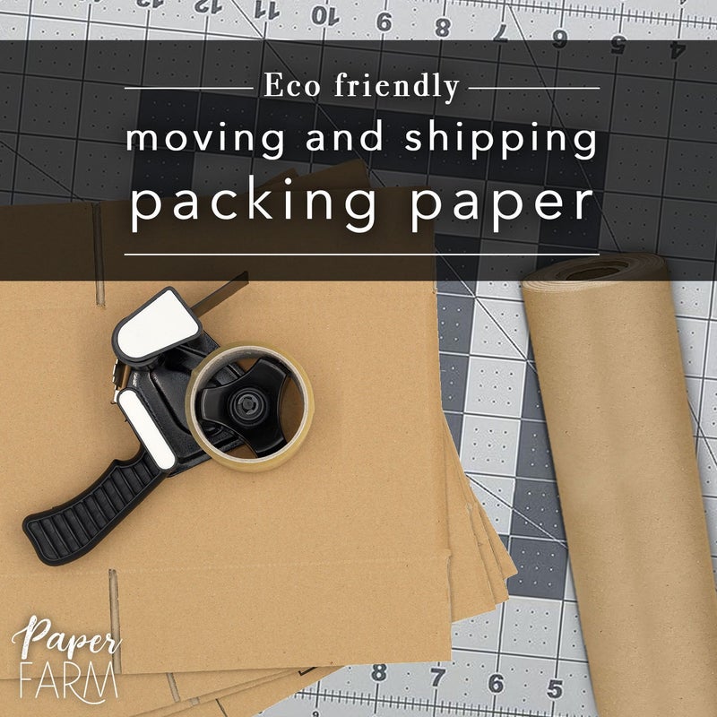 Paper Farm Eco Kraft Wrapping Paper Roll (Jumbo) | Biodegradable Recycled Material | Made in the USA | Multi-use: Natural Wrapping Paper, Table Runner, Moving, Packing & Shipping | 30â€ x 1200â€ (100ft) - Image 4