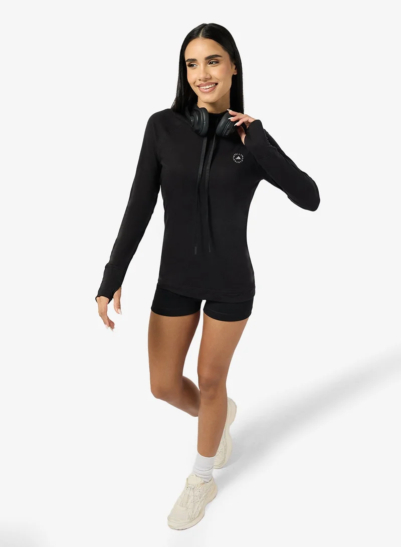 Adidas By Stella McCartney BLACK Stella Mccartney Studio Hooded T-Shirt for Women | Best Price UAE