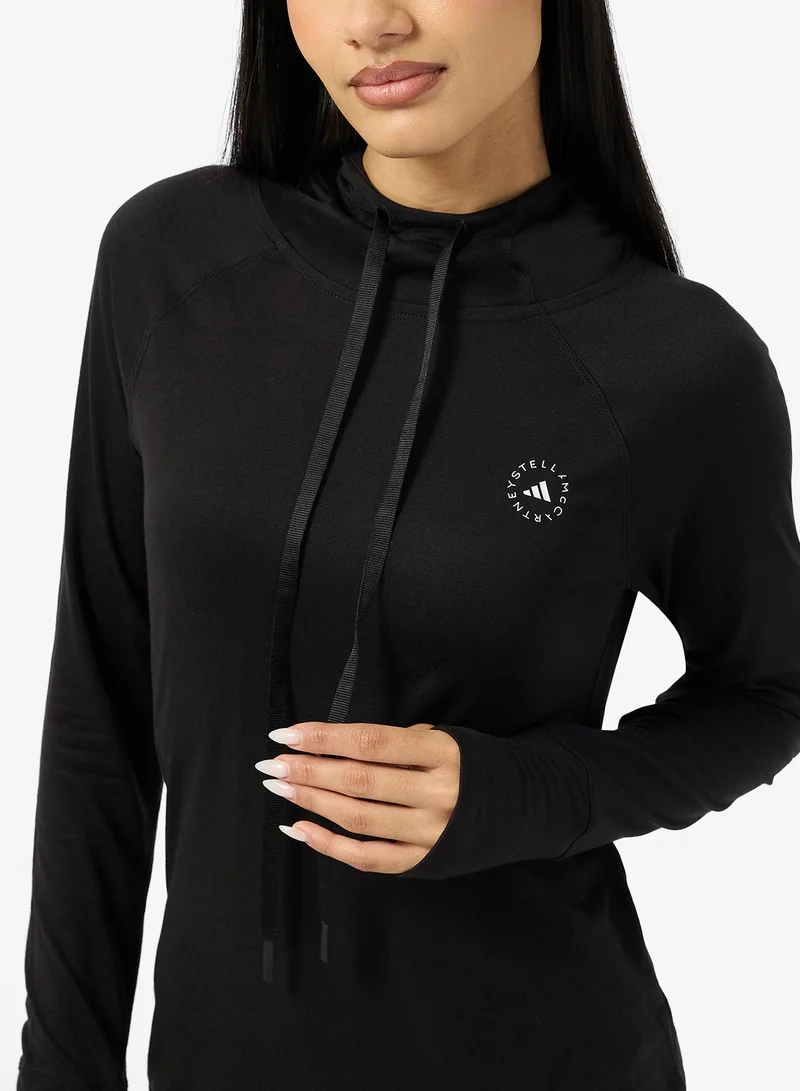 Adidas By Stella McCartney BLACK Stella Mccartney Studio Hooded T-Shirt for Women | Best Price UAE